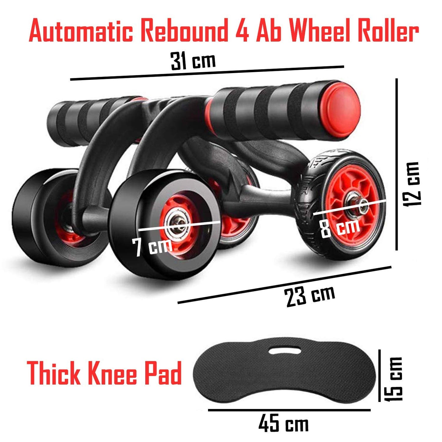 Wheel Ab Roller core Steel Handle With Knee Mat