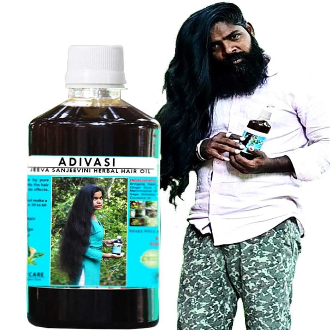 Adivasi Jeeva Sanjivani Herbal Hair Oil, Ayurvedic Hair Growth Oil, BUY 1 GET 1 FREE