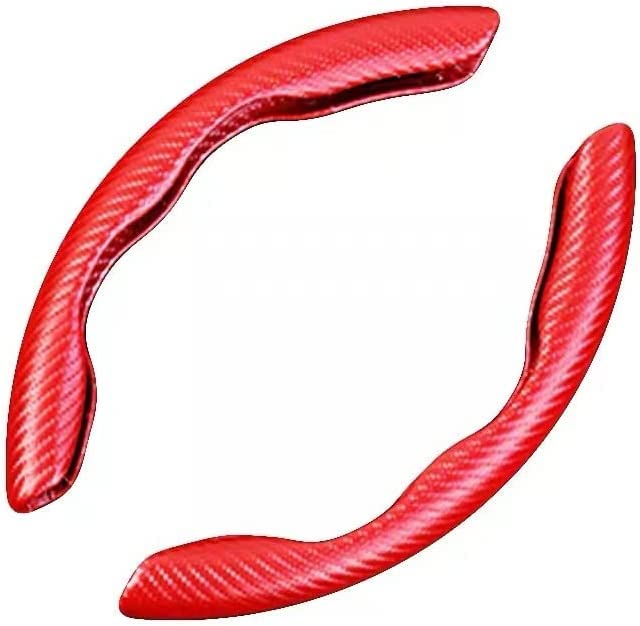 Carbon Fiber ABS Texture Steering Wheel Cover for Cars - 2pieces set - Non-Slip, Scratch-Resistant - Fit on each & every car, Extra durable because made with Carbon fiber material which is use  in space technology