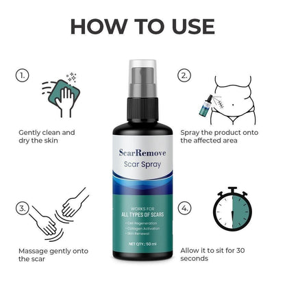 Dermatologically Tested, Scar Removal Spray 50ml (Pack Of 2 bottles)