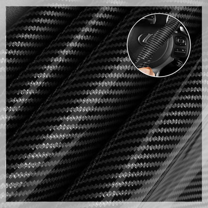 Carbon Fiber ABS Texture Steering Wheel Cover for Cars - 2pieces set - Non-Slip, Scratch-Resistant - Fit on each & every car, Extra durable because made with Carbon fiber material which is use  in space technology