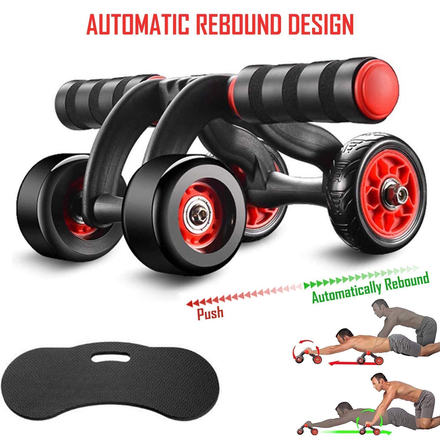 Wheel Ab Roller core Steel Handle With Knee Mat