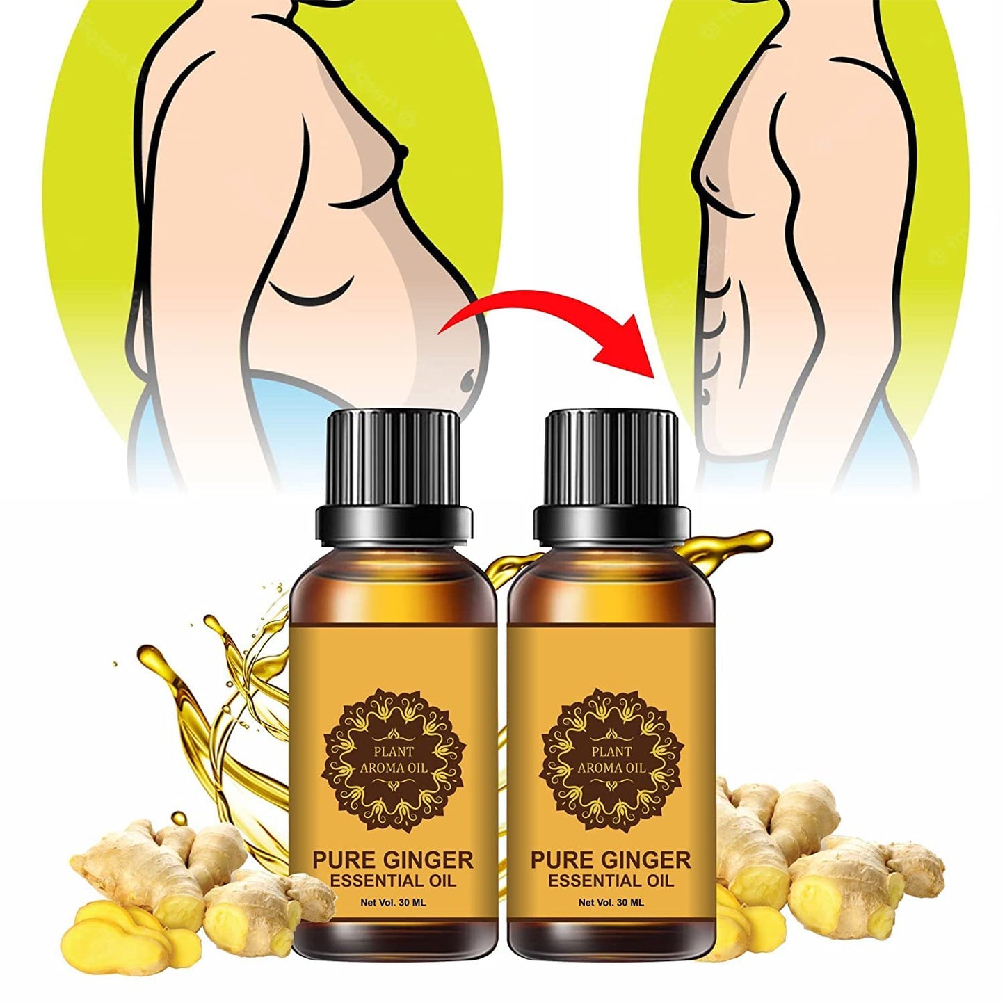 Belly Drainage Ginger oil for weight loss (Pack of 2)