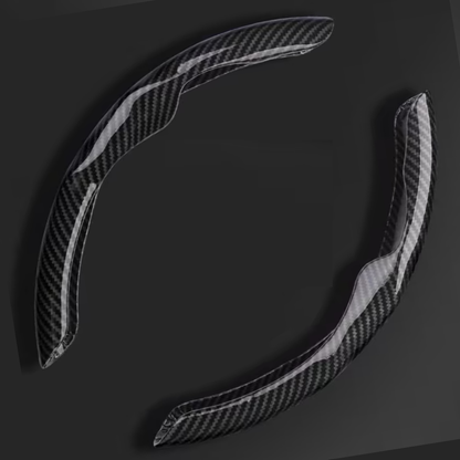 Carbon fibre Steering Wheel Cover Set - 2pieces - Non-Slip, Scratch-Resistant - Fit on each & every car, Extra durable because made with Carbon fiber material which is use  in space technology