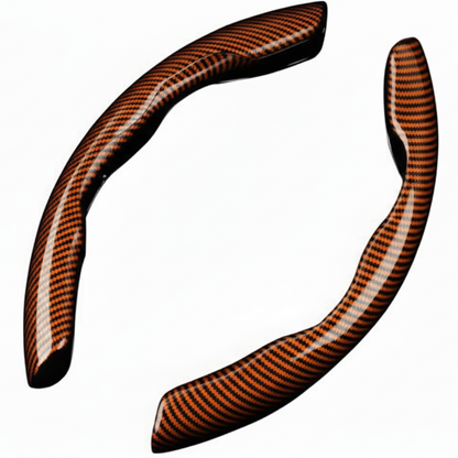 Carbon fibre Steering Wheel Cover Set - 2pieces - Non-Slip, Scratch-Resistant - Fit on each & every car, Extra durable because made with Carbon fiber material which is use  in space technology